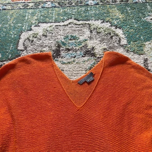 Orange Vince Desinger Knit V-Neck Sweater - Picture 6 of 7